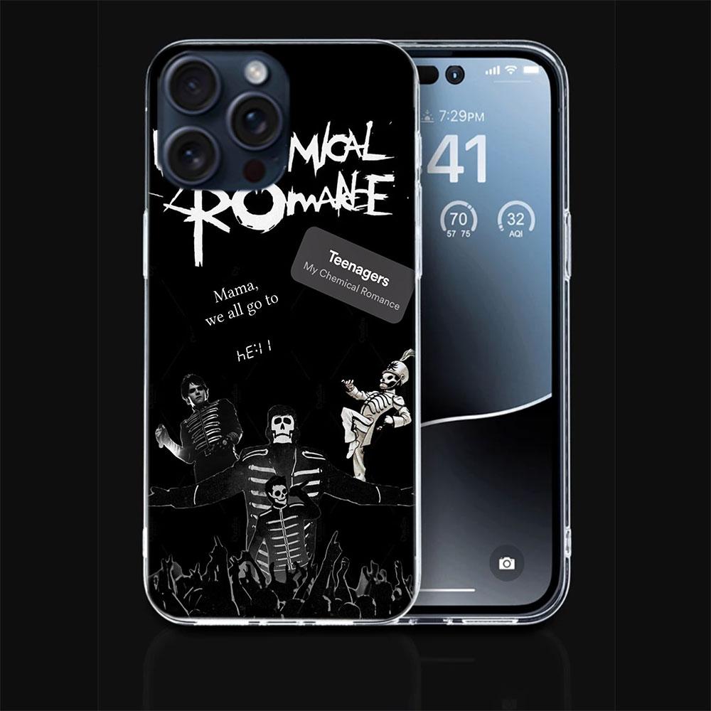 My Chemical Romance MCR Clear Phone Case For Iphone 17 Air 16 Pro Max 15 Pro 14 Plus 17E 16E 11 13 12 Mini Cover Cases Fundas Ce