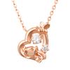 Ожерелье «Танцующий камень» Disney Silver 925 Cubic Zirconie Heart Pink Gold DISS011PG [White Clover] «Винни-Пух» для женщин
