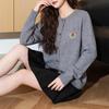TonLion 2025 Осень/Зима Вязаный кардиган с вышивкой в британском стиле