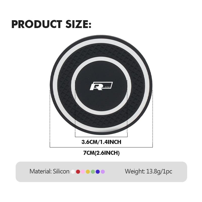 New 2026 Emblems Silicone 2PCS Car Coaster Water Cup Anti-Slip Pads Auto Accessories For Volkswagen VW Passat B5 B5.5 2000- 2007 2008 200 zs0