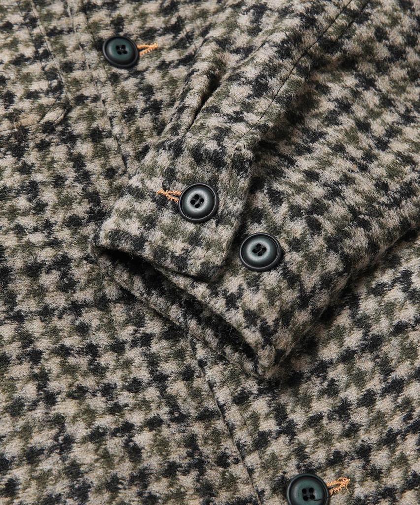 Panicale Wool Blend Check Padded Shacket [Brown]