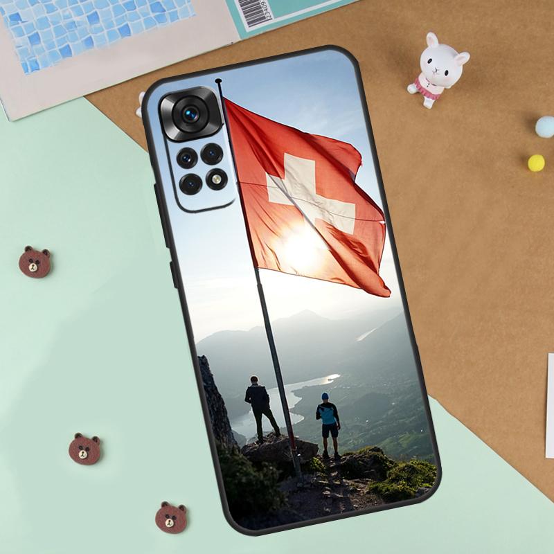 Switzerland Swiss Flag Case For Xiaomi Redmi Note 13 14 9 10 11 12 Pro 10S 11S 12S Cover For Redmi 13C 10C 12C 14C