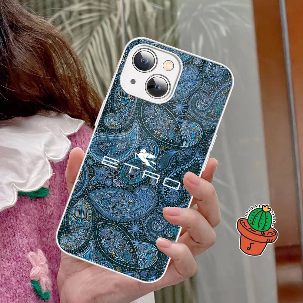 Классический дизайн E-Etro Для IPhone 14 13 12 Mini 11 Pro XS Max X XR 14 Plus Закаленное стекло