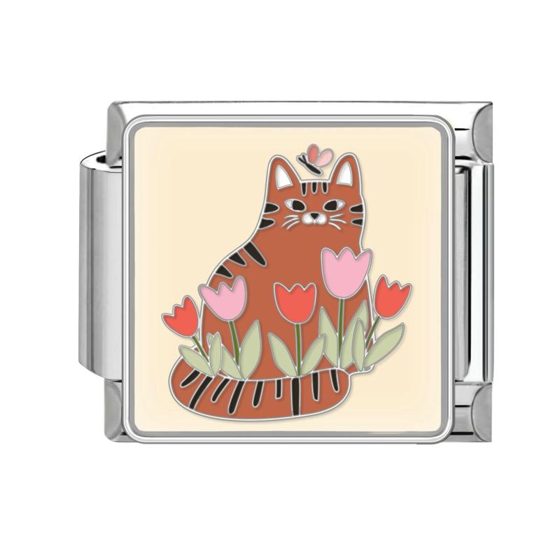 Мультяшные Милые Кошки Собаки Лапа Сердце Ночь Луна Цветы Итальянские Шармы-Звенья Подходят для Браслета из Нержавеющей Стали 9 мм Женщины DIY Изготовление Подарки