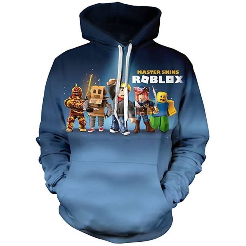 Трендовая молодежная толстовка с капюшоном Roblox с цифровой печатью для стильных детей в различных цветах