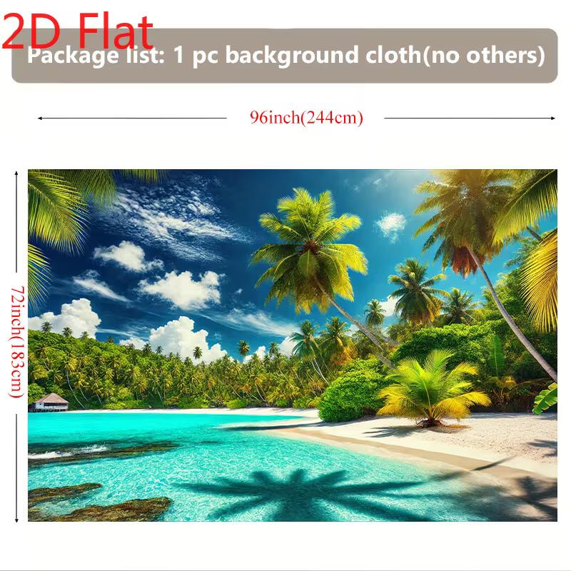 2D Palm Tree Beach Banner for Vacation, Travel and Beach Themed Photoshoots