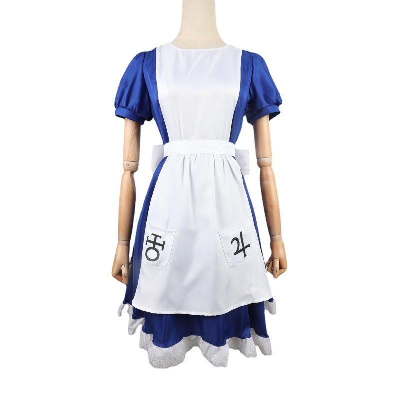 Game Alice Madness Returns Cosplay Costume Halloween Maid Dresses Apron Dress For Women Anime Girls Carnival Dress Up Party