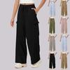 Женские широкие брюки с карманами, удобные классические брюки, женские повседневные брюки, повседневные нейлоновые брюки-карго