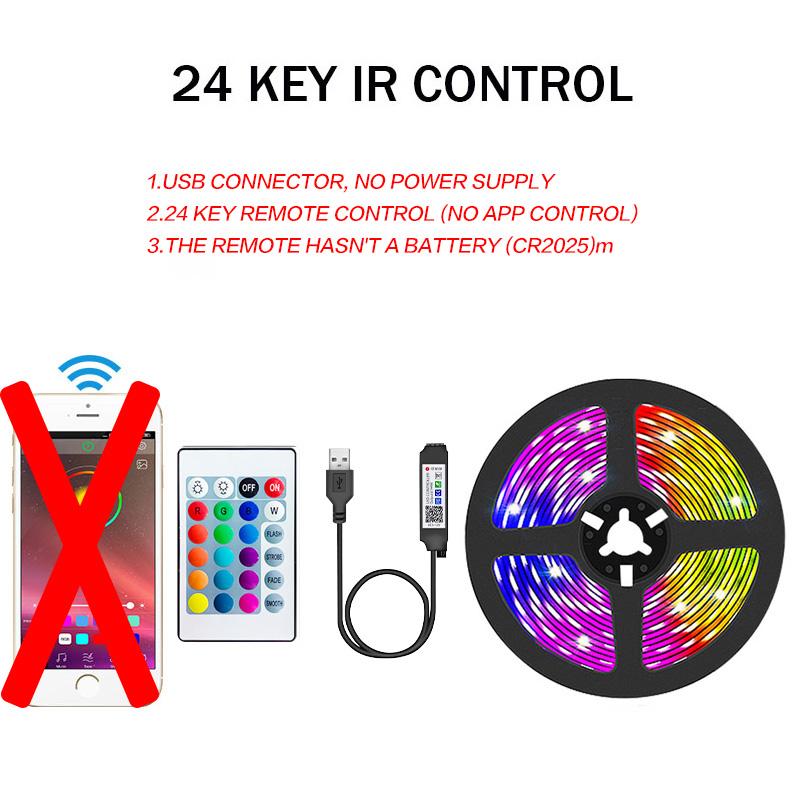 1-30 м USB-светодиодная полоса RGB 5050 Bluetooth-лента для рождественского украшения комнаты Led Luces Гибкая подсветка рабочего стола Экран телевизора Фоновое освещение