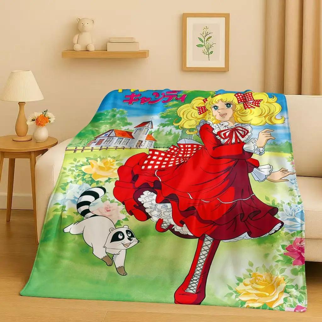Классическое Мультяшное Конфетное Сладкая Девочка Фланелевое Одеяло, Ультра Мягкий Теплый Плюшевый Плед для Дома Спальни Кровати Дивана Офиса Ребенка