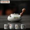 100ml Antique Love of Butterfly Wooden Side Handle Teapot Literati Tea Maker Hand Held Sketch Pot Kettle for Infusion Collection