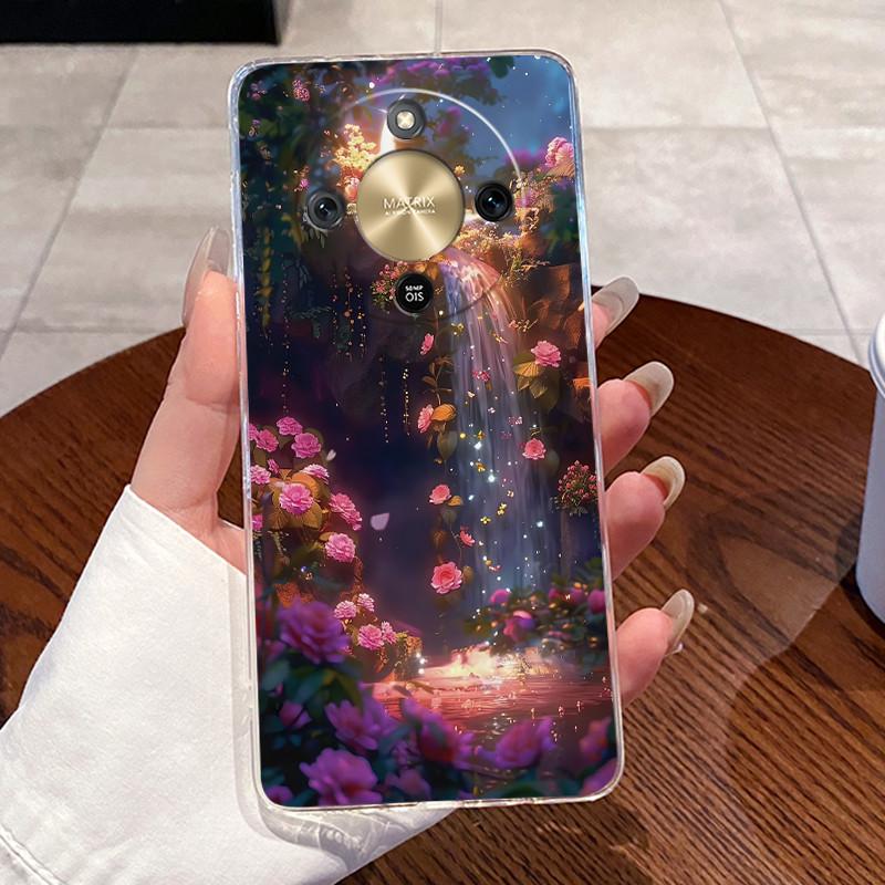 Чехол для Honor X9d 2025 Прозрачный Роскошный Милый Заяц с Сердечком Забавный Мягкий Силиконовый TPU Чехол для Телефона Для Honor X9d 5G Прозрачная Задняя Крышка