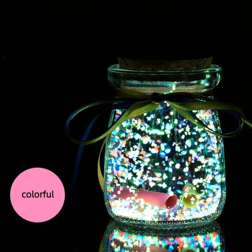 Star Origami Fluorescent Glass Bottle Night Glow Starry Sky Bottle Fluorescent Drift Bottle