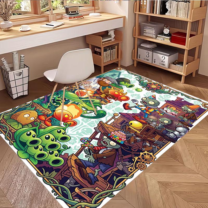 Коврик с принтом Plants VS Zombies, Моющийся напольный ковер, Для прихожей, Общежития, Прачечной, Офиса, Кабинета, Декор для дома, Подарок на День рождения, Рождество