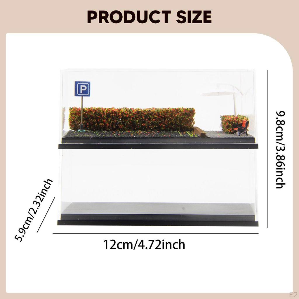 1/64 Scale Model Car Display Case, Dustproof Cover, Diorama Parking Lot Base for Vehicles,