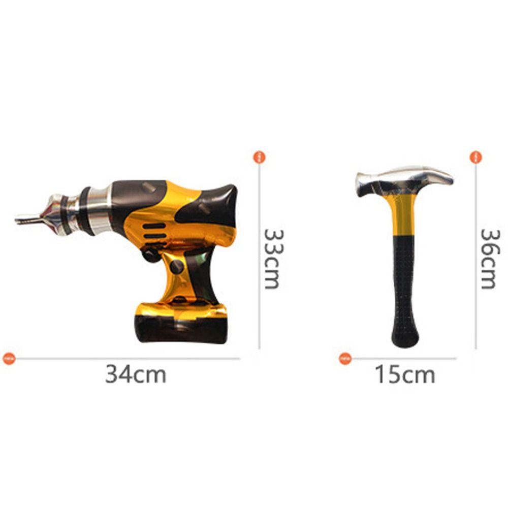 Алюминиевая пленка электрическая дрель молоток моделирование шар мультфильм рука держит шар день рождения