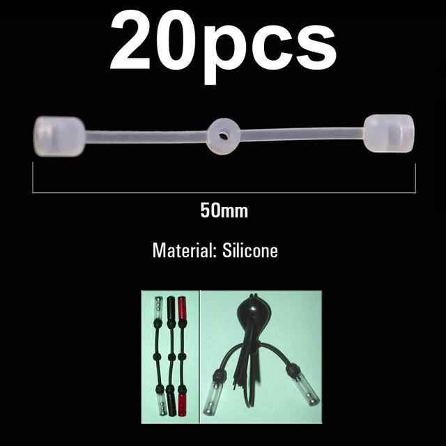 20pcs Fishing Skirt Tools Jig Rattles Connection Straps For Spinnerbait Buzzbait Bass Snapper Fishing Lure Hook Accessories