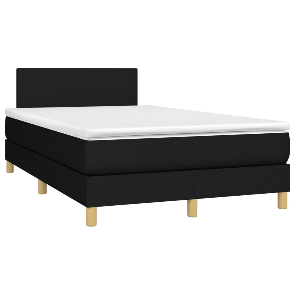 Vidaxl Континентальная кровать с матрасом, черная, ткань, 120x200 см
