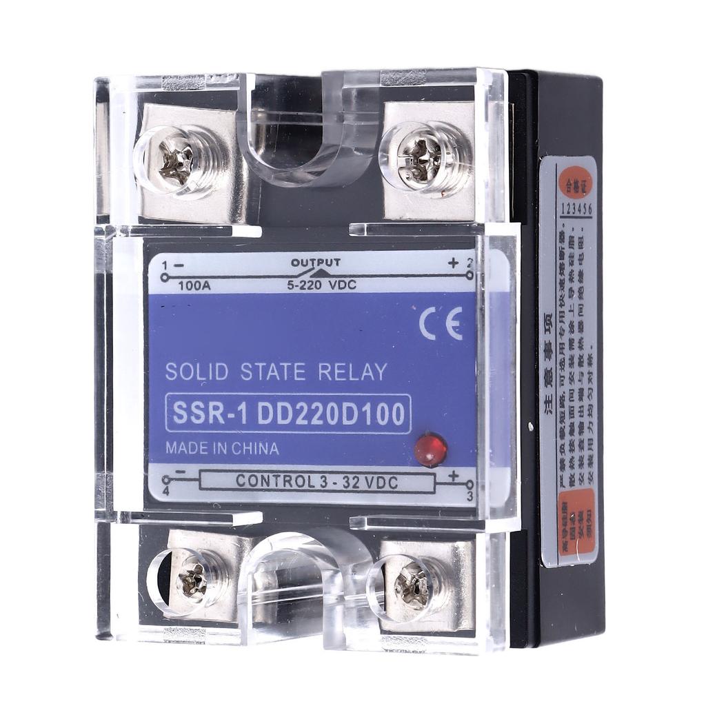 Single Phase Solid State Relay 3 to 32VDC Input 5 to 220VDC Load Solid State Relay Module 100A