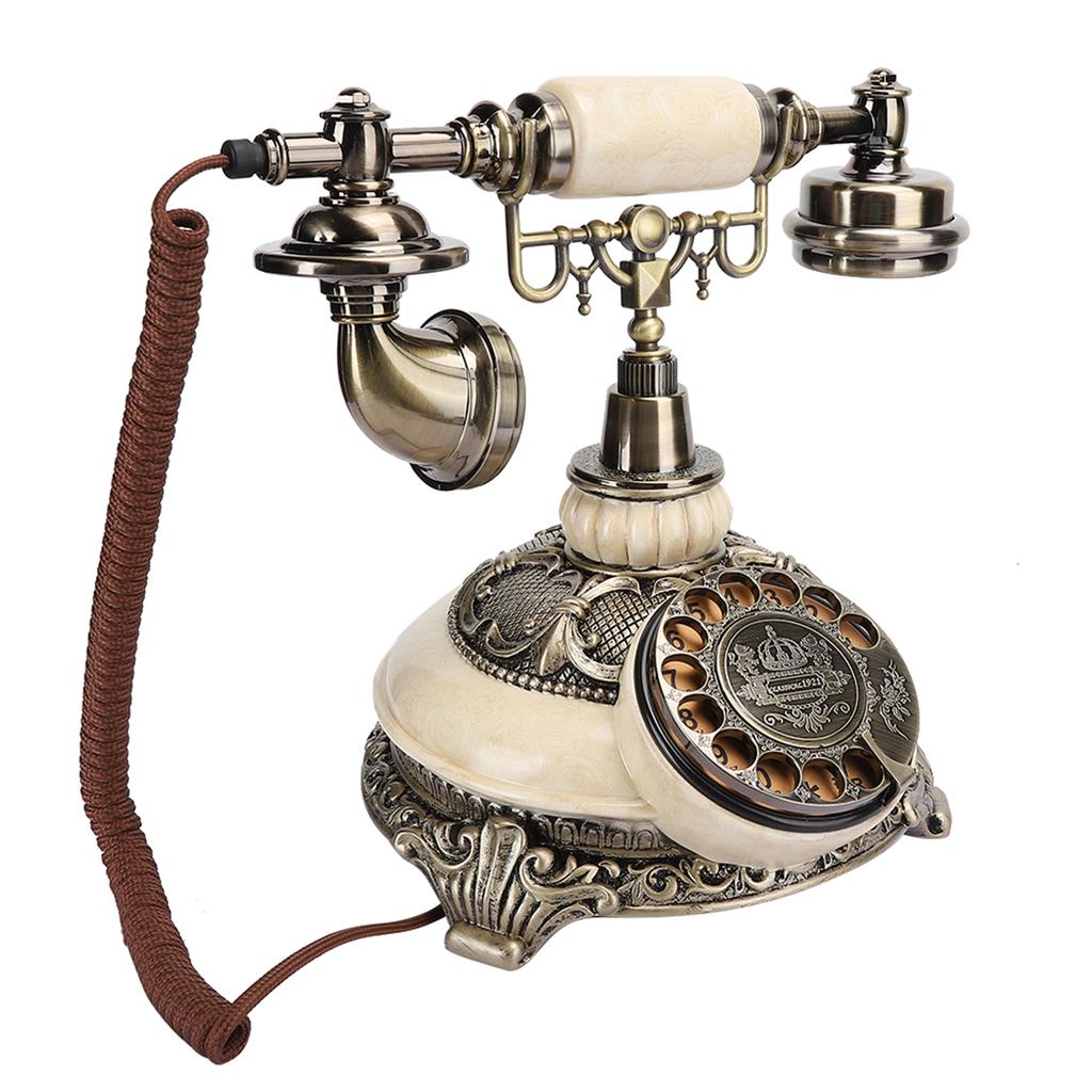 Антикварный бронзовый стационарный телефон с вращающимся циферблатом, настольный звонок для домашнего офиса, отеля