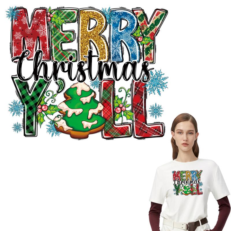 Буквы Рождественские Нашивки Для Одежды Толстовки Топы Термопресс A-Level Моющиеся Самодельные Виниловые Термонаклейки На Одежду