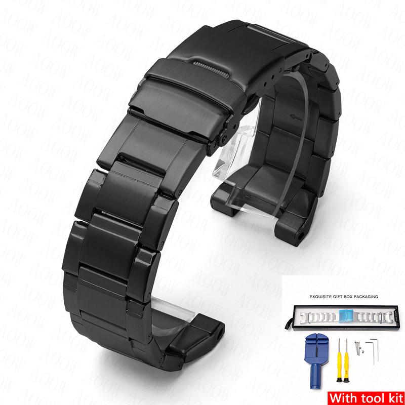 Ремешок из нержавеющей стали для Casio G-Shock GST-W300/400G/B100/S310/S120/S110/W110 Мужской Металлический Серебристый Черный Ремешок Браслет Цепочка для Часов