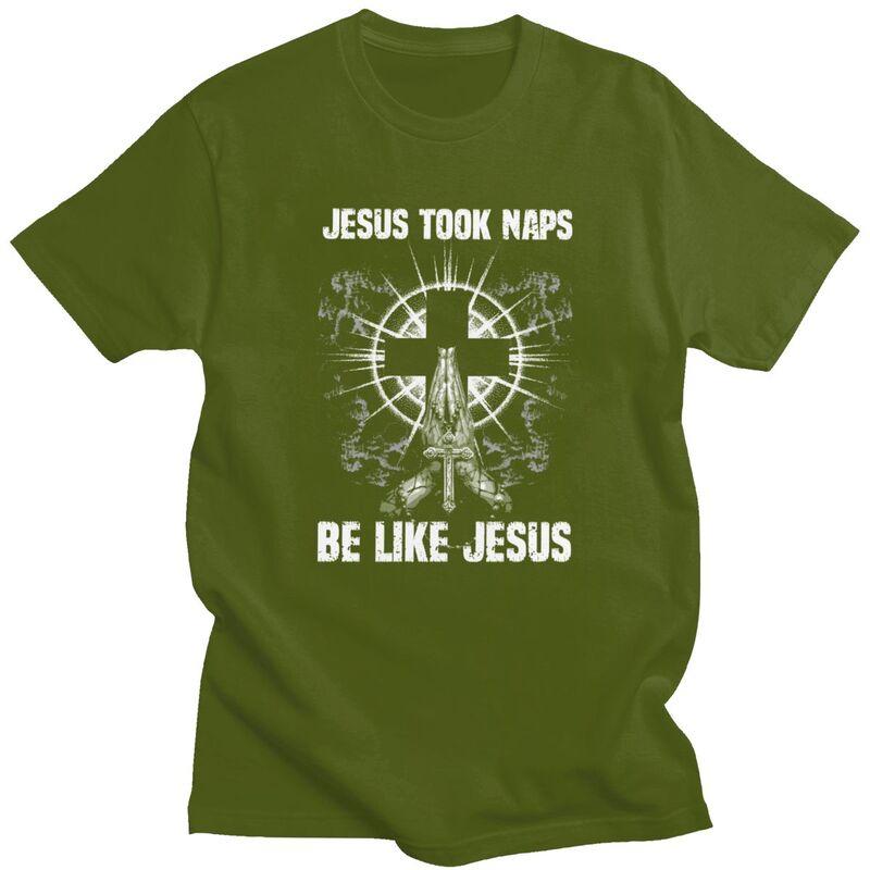 Classic Jesus Took Naps Be Like Jesus I Christian God T Shirts Unisex Tshirt Streetwear Graphic Tee Loose Oversized Clothes