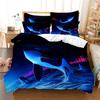 Пододеяльник с изображением китов King Queen, комплект постельного белья с изображением морских животных, водорослей, морских звезд, морских обитателей, пододеяльник из синего полиэстера