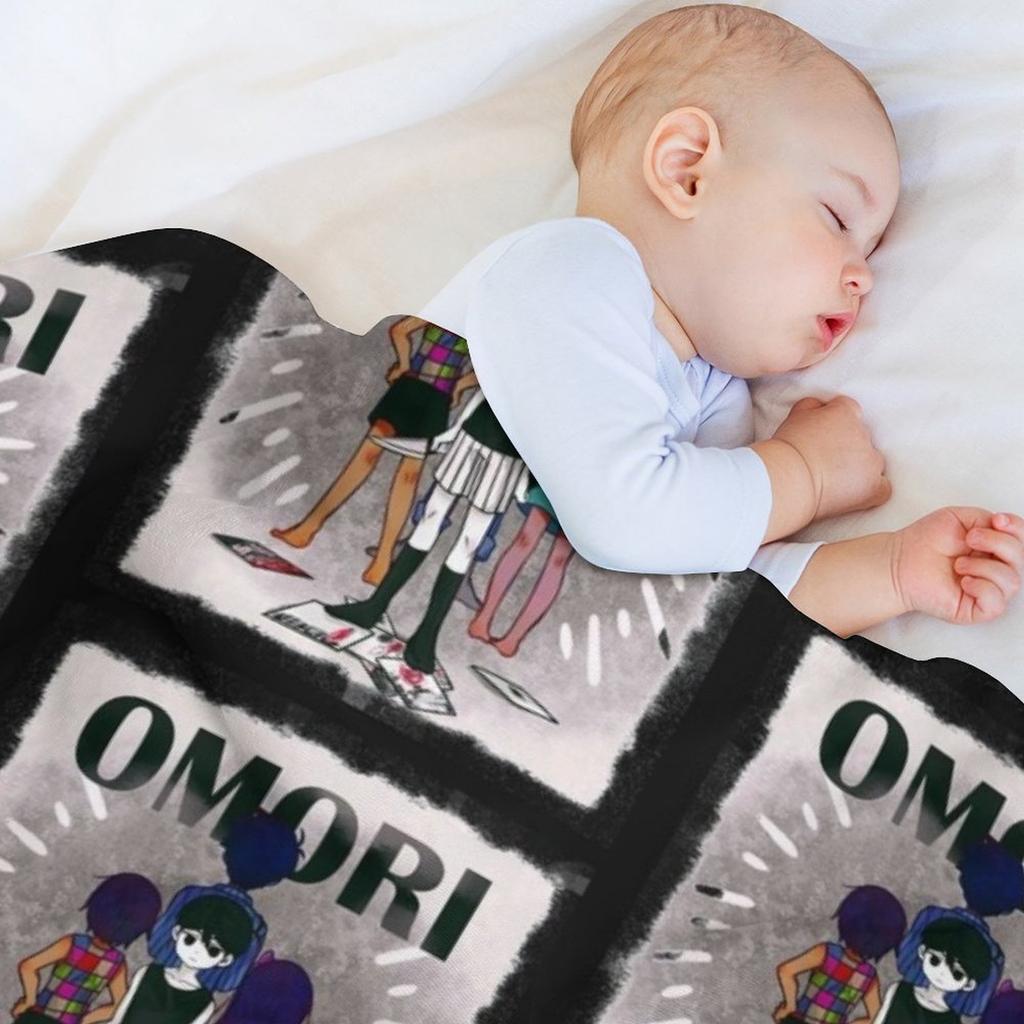 Футболка Aubrey из игры Omori - Одежда из игры Omori - Плед с наклейками Omori Ультрамягкий Уютный Плед для Дневного Сна Сна
