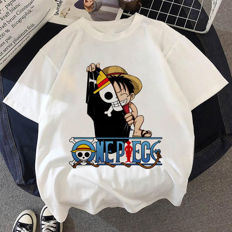 Японский Аниме One Piece Футболка с Луффи Чоппер Периферийная Одежда Мужская Мультяшная Футболка Мода Харадзюку Ульззан Мода Унисекс Топ