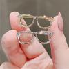 2024 Cute Hollow Out Glasses Brooch Ins Trendy Personality Funny Pin Collar Pin High-end Suit Accessories Buckle