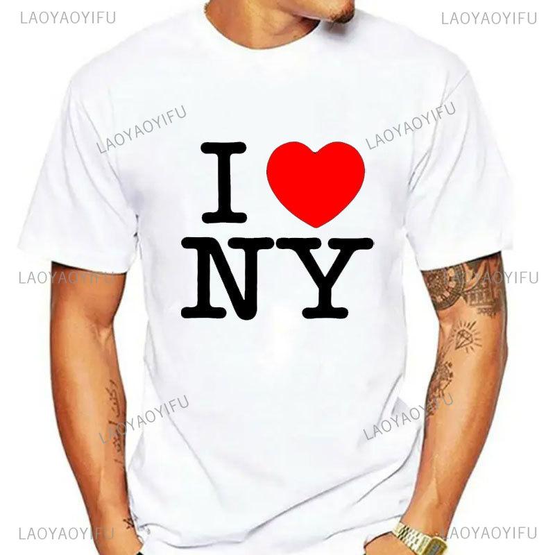 I Love New York Unisex's Cotton T Shirt NY Heart Souvenir Funny T Shirt Fashion Gift Comics Classic Apparel Streetwear Short-sleev Unisex
