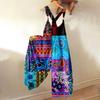 Women's Summer Overalls Floral Print Vintage Jumpsuit (Non-Adjustable Straps)