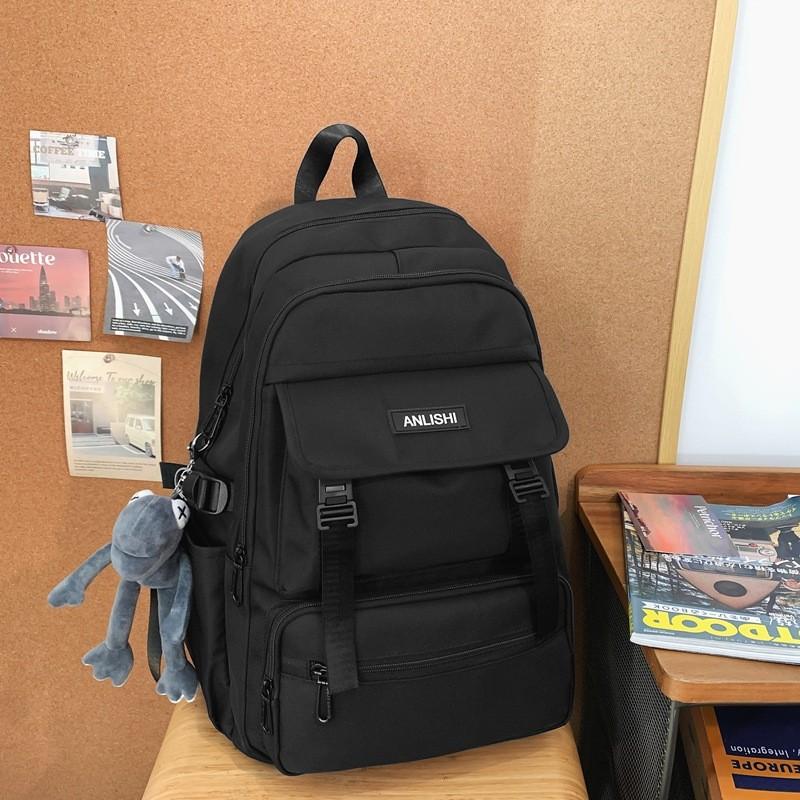 Modern Casual Backpack With Bold Letter Pattern And Padded Shoulder Straps For School Use