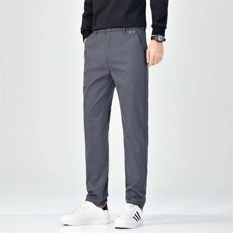 Брюки Мужские Осенне-зимние Новые Мужские Не мнущиеся Деловые Повседневные Брюки Модные Универсальные Свободные Прямые Высокие Мужские Брюки