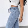 2026 High-Waisted Wide-Leg Denim Pants Women Vintage Washed Loose Fit Streetwear Jeans