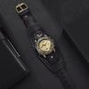 Cowhide Strap Cowhide Bracelet Watch Black Brown Watch Bracelet Leather Strap Watch  Wristwatches