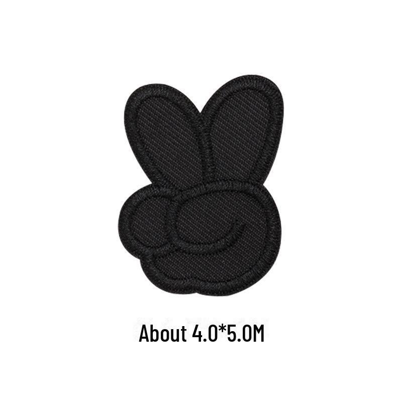 Черная самоклеящаяся вышитая нашивка для самостоятельного ремонта и украшения одежды