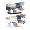 Stainless Steel Dish Drying Rack 2 Tier Kitchen Storage Rack with Rust-Resistant Coating Large Utensil Holder Drainage System Dishes Storage Shelf