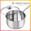 МИКЕЛАНДЖЕЛО 3-литровая кастрюля с крышкой, кастрюля для супа из нержавеющей стали, кастрюля с антипригарным покрытием, утолщенное дно, кастрюля для приготовления пищи, подходит для индукционных плит