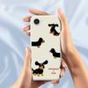 For iPhone 16e Case 4 Dachshunds Pattern Printing Straight Edge TPU Phone Back Cover