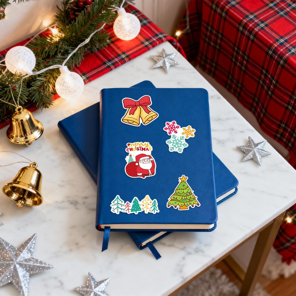 50 Pieces Christmas Stickers Cartoon Holiday Notebook DIY Skateboard Mobile Phone Case Luggage Stickers Waterproofs