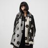 Cashmere Color Matching Line Warm Scarf, Flower Long Thickened Fringed Shawl Autumn and Winter Women's Knitted Warm Scarf