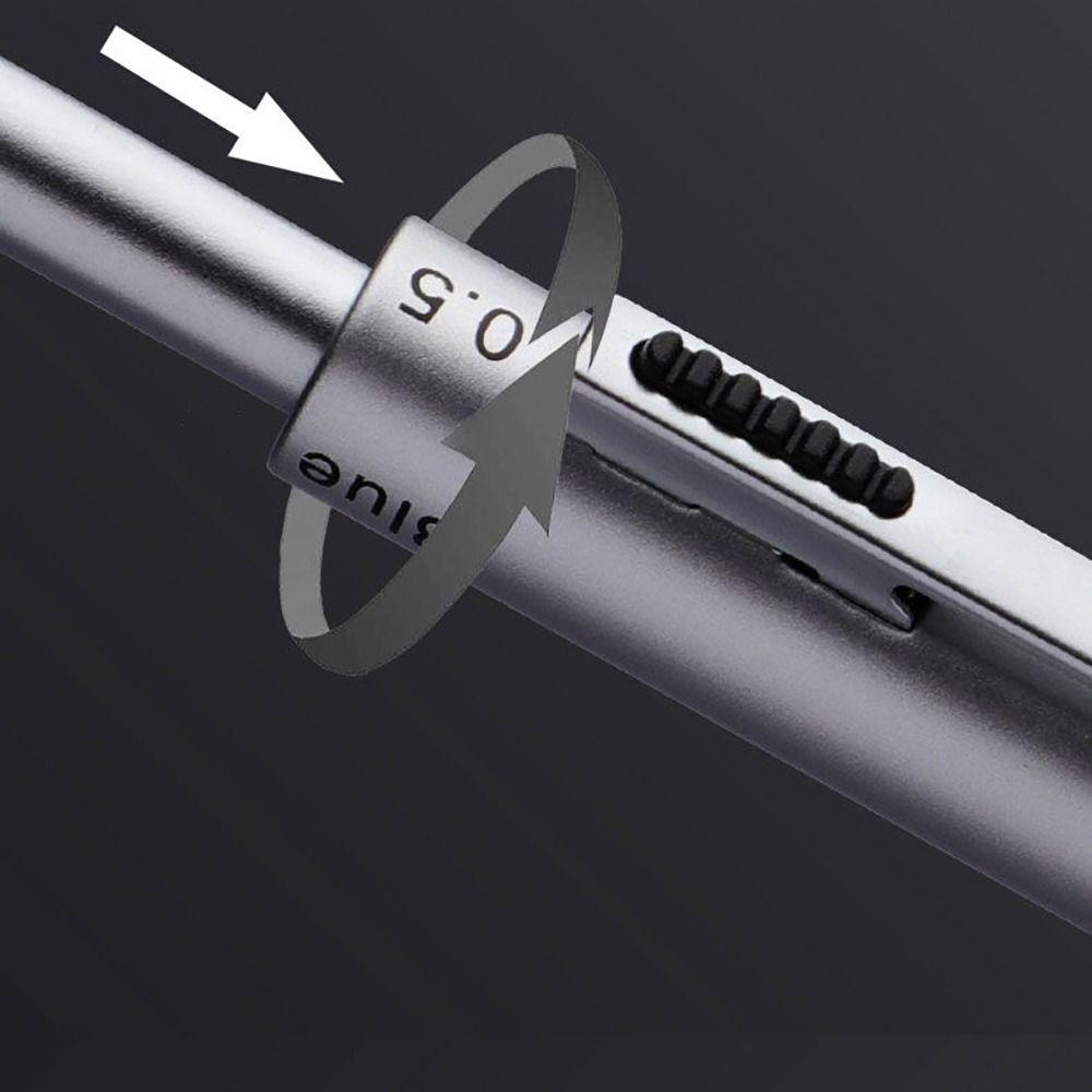 Metal Multifunction Pen 4-in-1 0.5mm Mechanical Pencil Simple 3 Color Ballpoint Pen  School Office