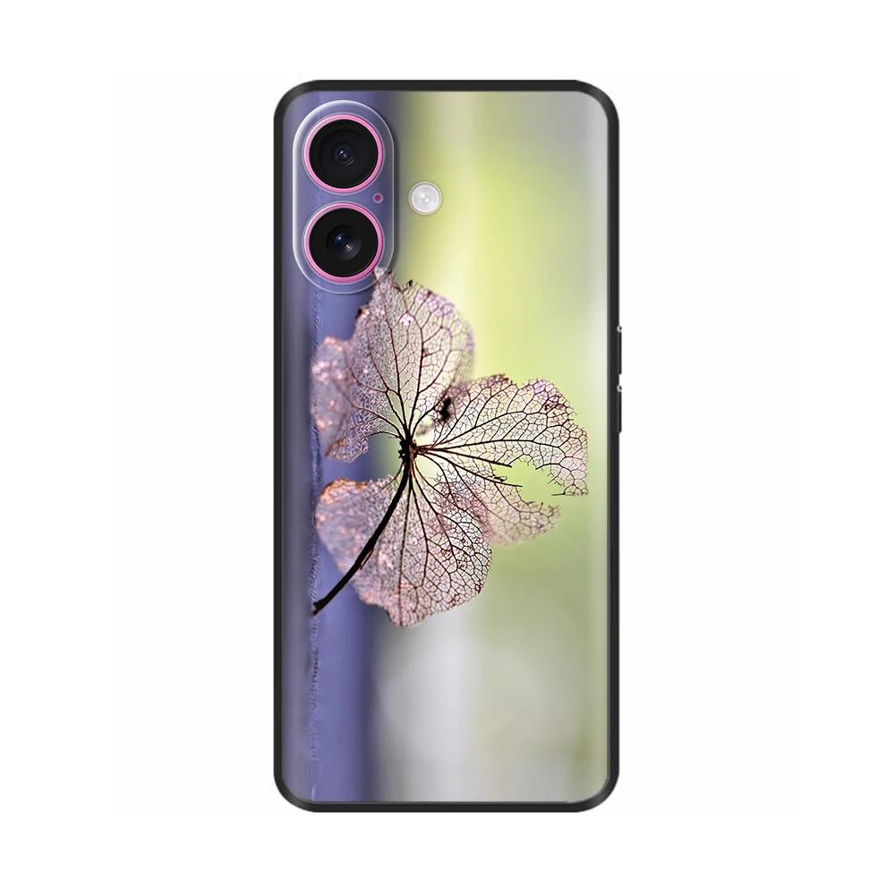 Для iPhone 16 Чехол 16 Pro Силиконовый ТПУ Черный Матовый Чехол для Телефона Для Apple iPhone 16 Pro Max Чехол-Бампер для iPhone16 Plus