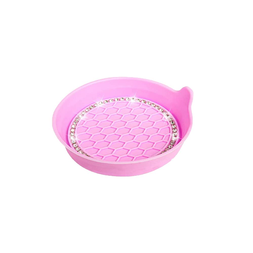 New Non-slip Water Cup Pad Car Coaster Diamond Rhinestone Bling Decoration Anti-skid Rubber Cup Bottle Mat Interior Accessories