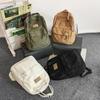 Casual Men Women Backpack Cotton Canvas Traveling Commuting Backpacks Large Capacity Solid Color Fashion Knapsack