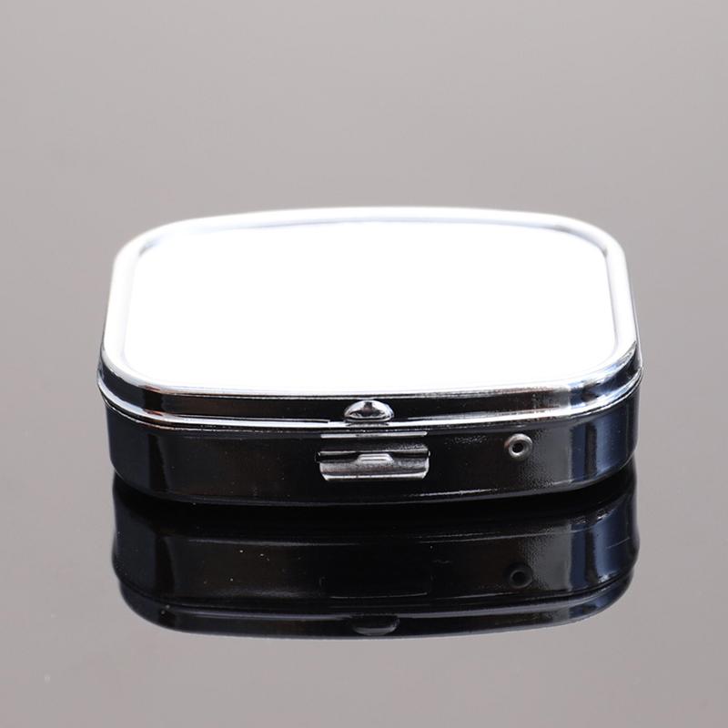 1Pc Waterproof Metal Pill Organizer Portable Round Square Pill Box Pill Container Weekly Pill Splitter Box