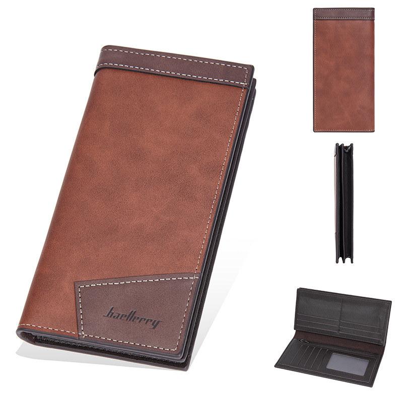 Baellerry Длинные кошельки с защитой RFID, винтажный дизайн, держатель для визитных карточек, двойной кошелек, кошелек