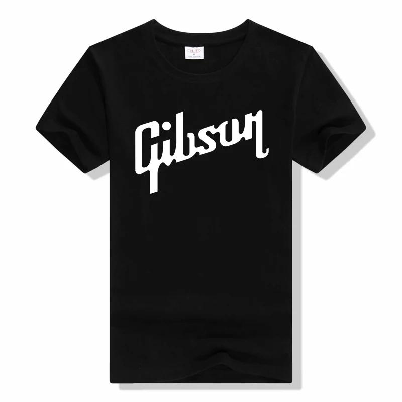 Футболка бренд Gibson T Shirts Музыка Рок Мужская футболка Футболка с коротким рукавом модная Хип-Хоп Футболка Топы
